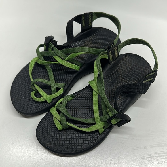 Chaco ZX2 Classic Sandals Shoes Strappy Open Toe Black Green Women's Size 8 - Picture 5 of 8
